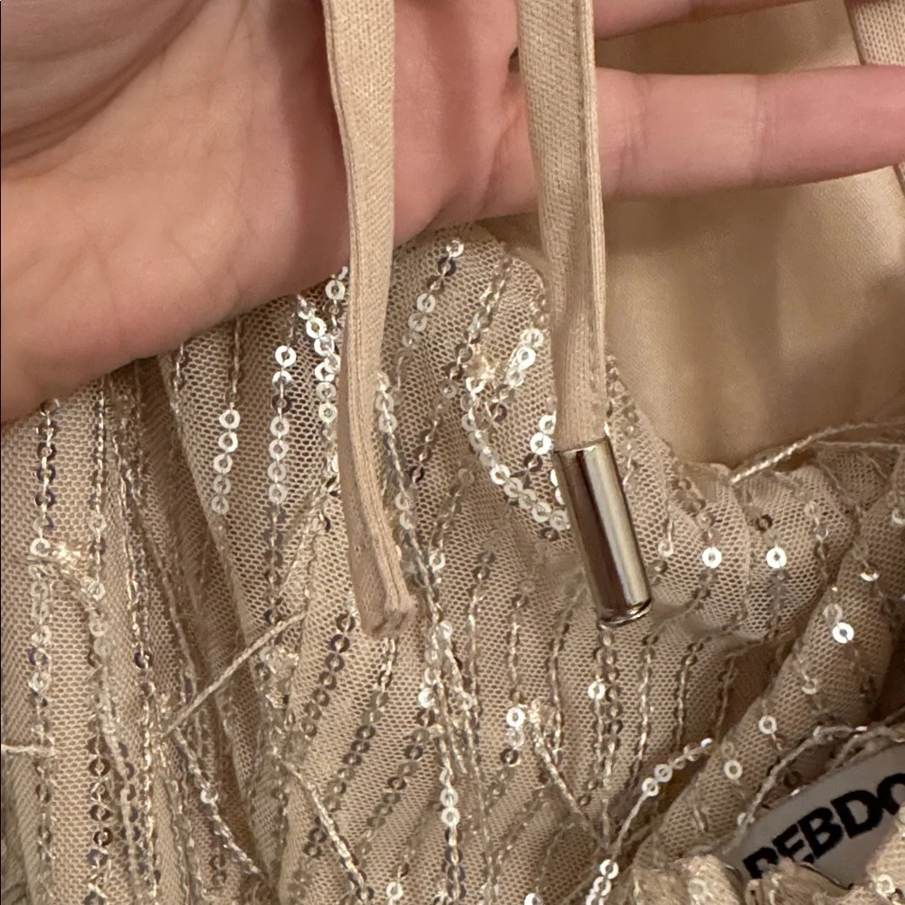 Rebdolls Champagne Sequin Fringe Maxi Dress - Picture 5 of 5